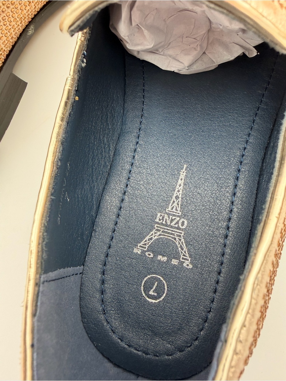 Men’s Gold Rhinestone Dress Loafers - 7 - Picture 6 of 9